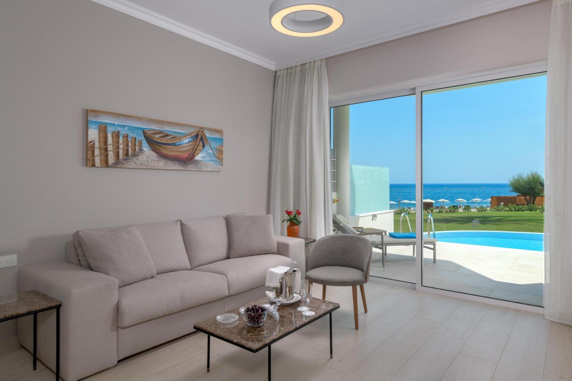 Rodos Palladium Leisure & Wellness Kallithéa Exterior foto A living room with a view of the sea