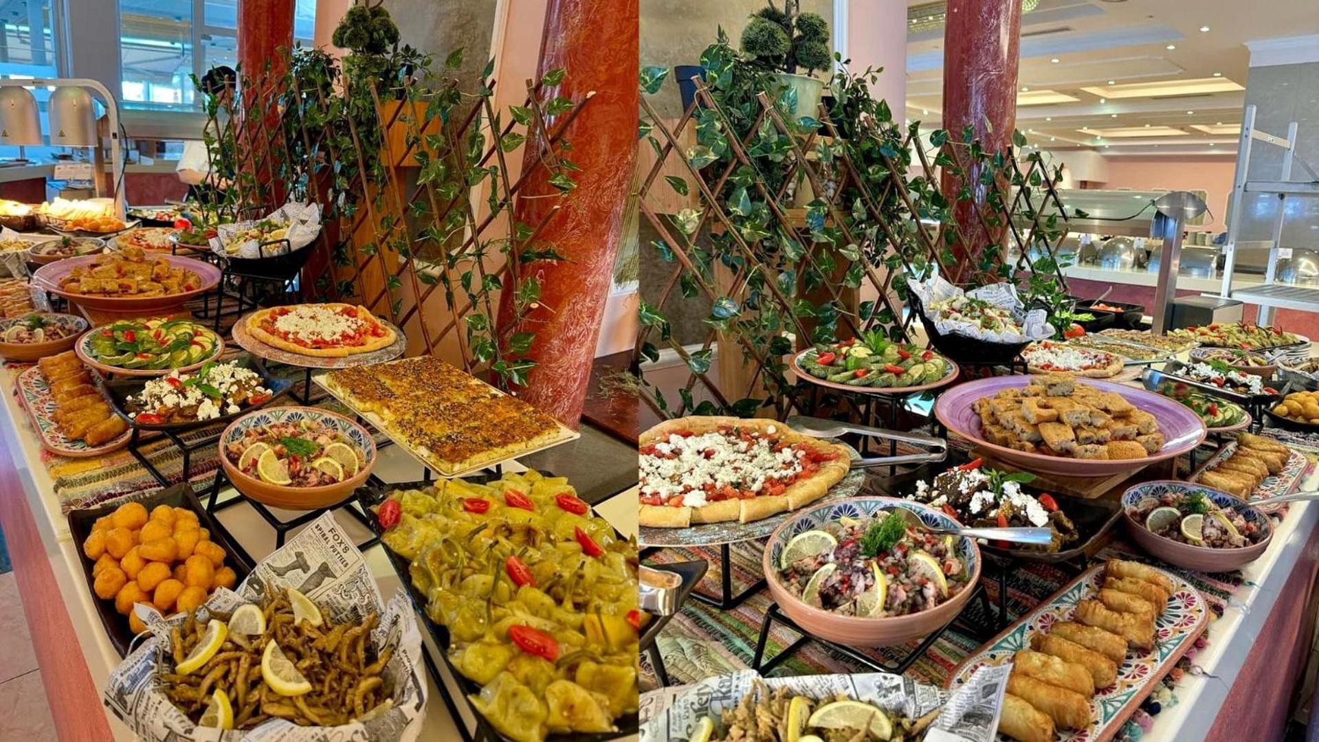 Rodos Palladium Leisure & Wellness Kallithéa Exterior foto A buffet at a hotel